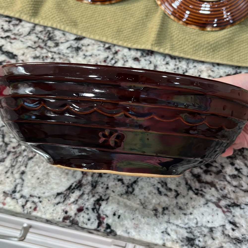 Marcrest oven proof double sided serving bowl.